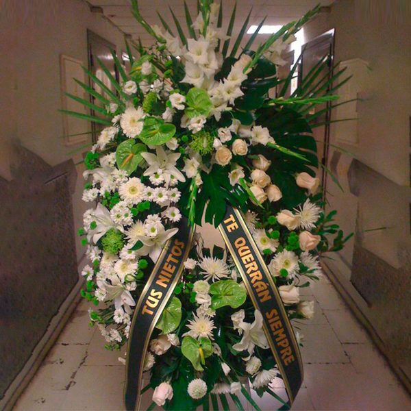 Corona flores funeraria Premium